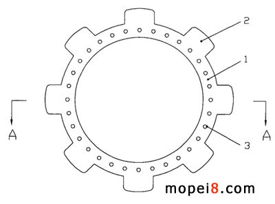摩托車離合器主動摩擦片外部結構圖
