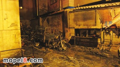 蘭州市段家灘摩托車(chē)市場(chǎng)著火